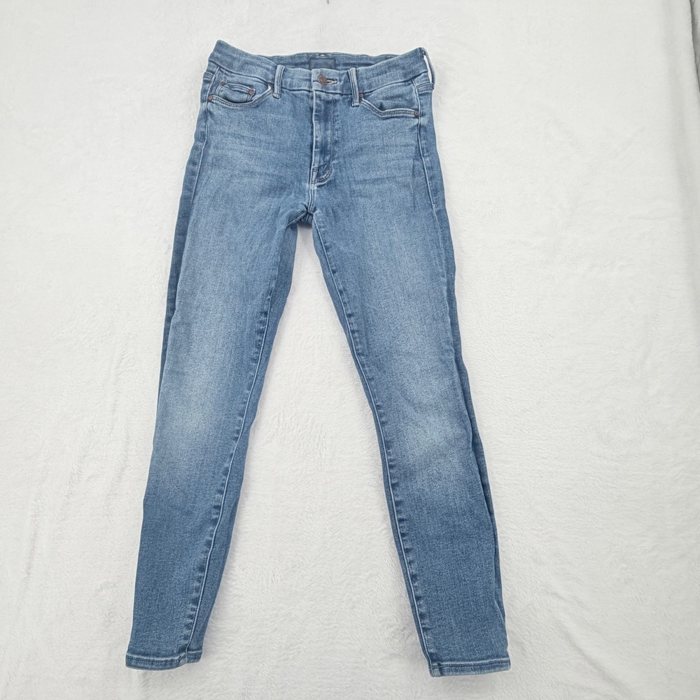 Mother Skinny Jeans Womens 27 Blue Good Mid Rise Stretch Denim M Back Pocket